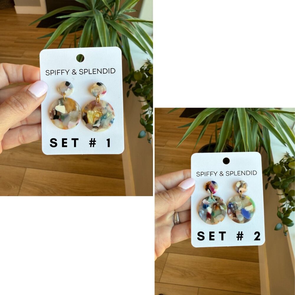 π 2/$20 - Multi-Color Acrylic Drop Earrings - Picture 3 of 10